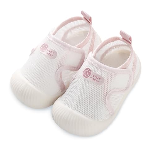 Baby Boys Girls Breathable Non-Skid Shoes First Walking Shoes Soft Rubber Sole Slipper Sneaker Pink 18-24 Months