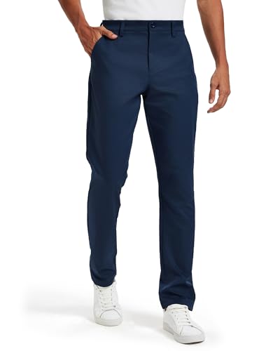 Mens Classic Fit Stretch Golf & Dress Pants 30 - All-Day Comfort Performance Pants for Travel Business Casual & Work Royal Blue 34W x 30L