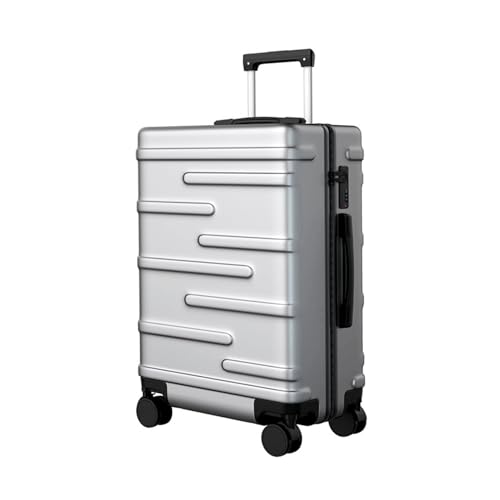 Front-opening suitcase carrying bag, silent multi-stage trolley, 360-degree rotation, boarding, business travel, large capacity, e type, impact-resistant, anti-theft, waterproof, fashionable, whi