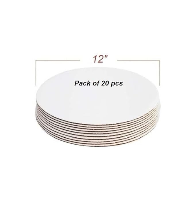 BAKERS 4U MDF Round White Cake Base/Board Server 12 inch, Pack of 20 pcs 1