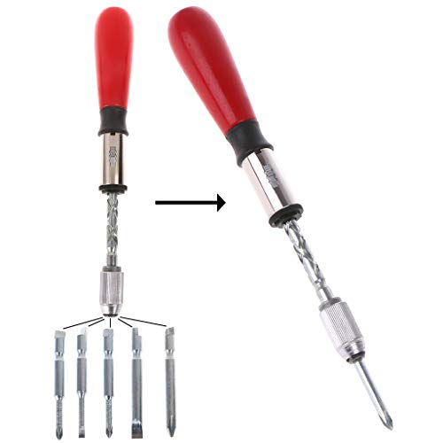 Oranmay 260mm Spiral Ratchet Screwdriver Demountable With Slotted 5 Screwdriver Bits