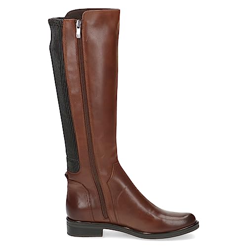 CAPRICE Damen Hohe Stiefel mit Absatz mit Reißverschluss Elegant, Braun (Cognac Comb), 38 EU