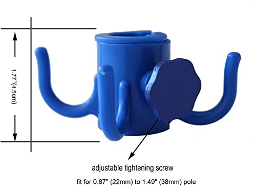 AMMSUN Beach Umbrella Hanging Hook,4-prongs Plastic Umbrella Hook Hanging for Towels /Hats/Clothes/Camera/Sunglasses/ Bags,Fit for Beach,Camping Trips Blue