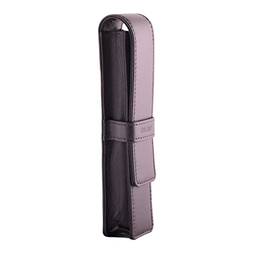 Image of DiLoro Leather Single Pen Case Pencil Pouch Holder for One Fountain Ballpoint Rollerball Pen and Pencil (Brown)