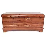 DutchCrafters 35' Amish Heirloom Aromatic Red Cedar Hope Chest with Waterfall Edge, Small Storage Trunk with Lock for Blankets and Keepsakes - Made in America