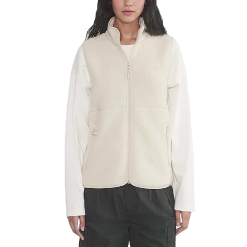 Hixiaohe Sherpa Fleece Vest for Women Trendy Warm Sleeveless Vests Jacket Lightweight Zip Coats with Pockets Fall Outerwear(Beige M)