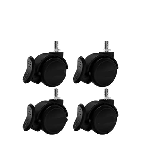 Roulettes de 2 pouces M8 robustes en caoutchouc noir durable