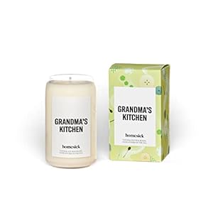 Homesick Premium Scented Candle, Grandma’s Kitchen – Scents of Butter, Apple, Cream, 13.75 oz, 60-80 Hour Burn, Natural…
