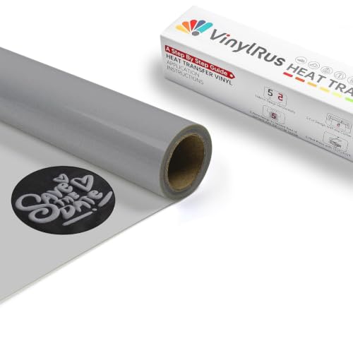 Image of VinylRus Puff HTV Heat Transfer Vinyl Roll, Silver, 12 inch x 6FT