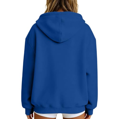 HswsEJ Quarter Zip Pullover Women Fleece Oversized Hooded Sweatshirt - image 2