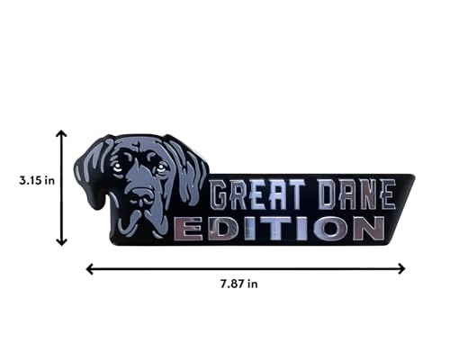 Image of Dog Edition 3D Car Badge, Laser Cutting Metal Emblem, Cute Dogs Decals (Great Dane)