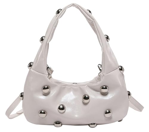 Women Studded Shoulder Bag Pu Leather Rivet Handbag Trendy Underarm Purses Fashion Hobo Bag 2025