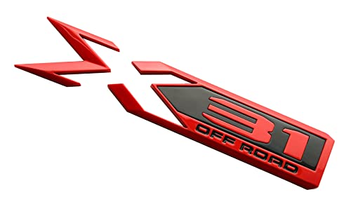Image of X31 Off Road Emblem, 2 Pack ABS Plastic, 100% Waterproof, for 2019-2022 GMC Sierra 1500, Redline Color, Rear Bodyside Badge Nameplate Letter Replacement