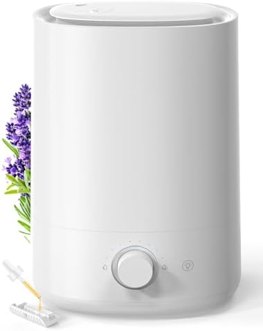AROEVE 5L Top-Fill Luftbefeuchter Schlafzimmer 360° Drehdüse 50H Laufzeit | Ultraschall Kaltnebel Luftbefeuchtermit Ätherisches Öl Diffusor, 28dB Nachtlicht, für Baby-Kinderzimmer,