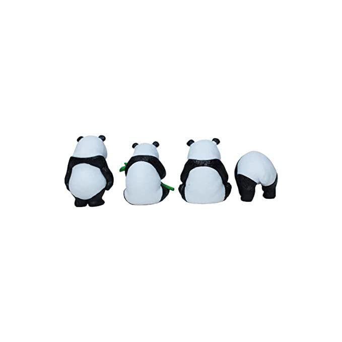 Image of Miniature Set for Home Decor, Deepawali Gift, Living Room, Figurines, Cake Decoration Items - Resin Car Dashboard Items (Multicolor) ((Panda Miniature Set of 4))