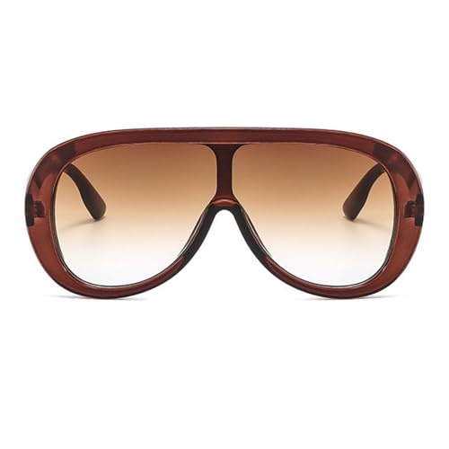 willochra Oversized Pilot Sunglasses Women Fashion Big Frame One Piece Sun Glasses Mask Goggle Trendy Metal Frame Oval Shades