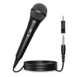 SUDOTACK Karaoke Microphone Wired Handheld: Dynamic Vocal Mic for PA System Speakers AMP with 9.84ft Cable and ON/Off Switch 1/4” Plug for Public Speaking