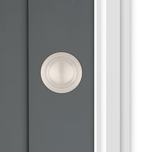 Image of Kwikset Cove Dummy Door Knob, Single Sided Handle for Closets, French Double Doors, and Pantry, Satin Nickel Non-Turning Interior Push /Pull Door Knob, with Microban Protection (Pack of 4)