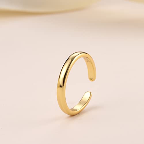 HAIAISO 14k Gold Filled Toe Rings Adjustable Toe Ring for Women Thin Toe Rings Open Band Toe Ring Summer Beach Foot Jewelry Set4