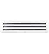 BUILDMART - 24" Linear Slot Diffuser - (3 Slot) Triple Slot - White Decorative Air Vent - Modern ...