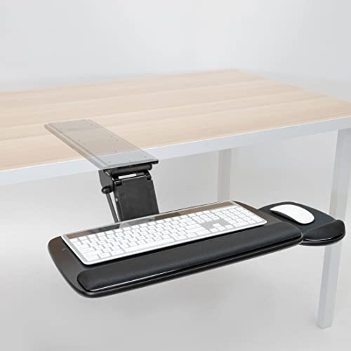 Mount-It! Under Desk Keyboard Tray, Adjustable Keyboard and Mouse Drawer Platform with Ergonomic...