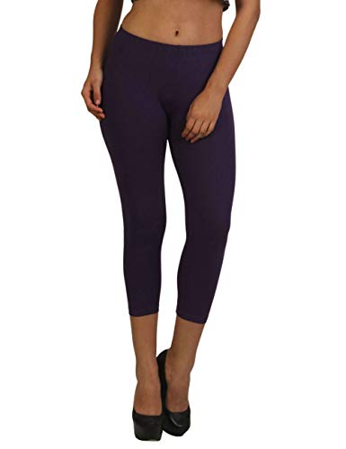 Image of Frenchtrendz Women's Cotton Spandex Stretchable Mid Rise Slim Fit Legging Capris (XS-4XL)