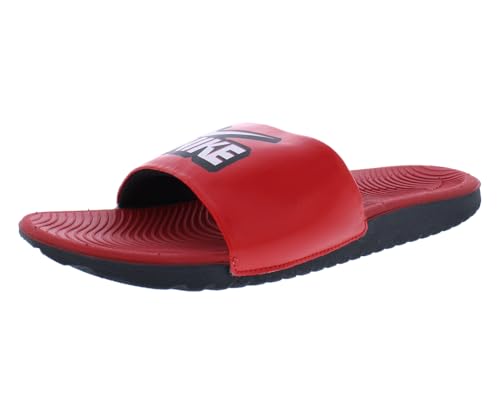 Image of Nike Kawa Slide Fun PS Boys Shoes Size 4, Color: University Red /Cloud White /Black-Red