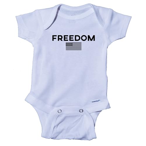 Ink Trendz Freedom Patriotic Onesie with American Flag Turning Point Infant Bodysuit