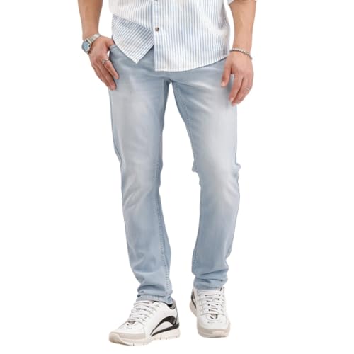 Image of WROGN Men's Cotton Stretch Jeans | Solid | Slim Fit | Mid Rise