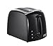 Russell Hobbs Textures 2 Slice Toaster (Extra Wide Slots, 6 Browning levels, Frozen, cancel & reheat function with indicator lights, Removable crumb tray, 850W, Black matt & high gloss finish) 21641