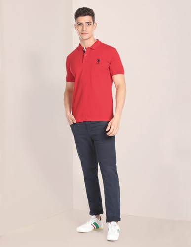 Image of U.S. POLO ASSN. Solid Slim Fit Polo T Shirts for Men - 100% Cotton, Half Sleeve Mens Tshirt
