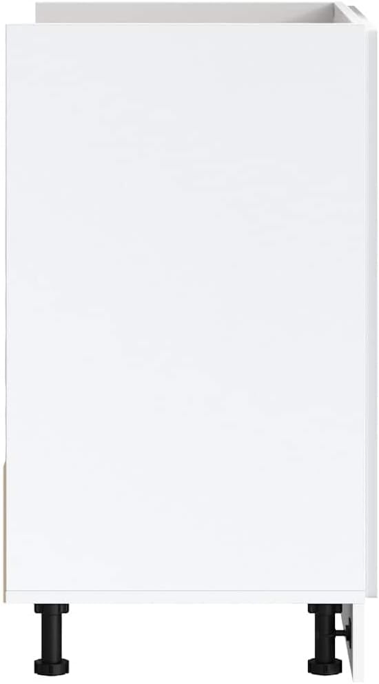 White Engineered Wood Sink Base Cabinet with Adjustable Feet for Modern Kitchen Storage and Organization