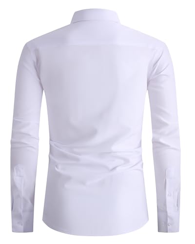 Alex Vando Mens Dress Shirts Regular Fit Long Sleeve Stretch Business Dress Shirts for Men