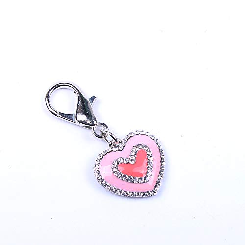 Sks Pet Rhinestones Love Charm Pendant Pet Jewelry For Female Dog Cat Necklace Collar Accessory (Pink) #TOP2