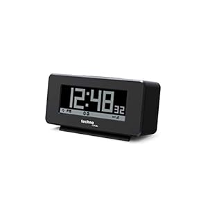 Technoline WT295 wekkerradio met positief en negatief display, mat zwart, 120 x 57 x 45 mm