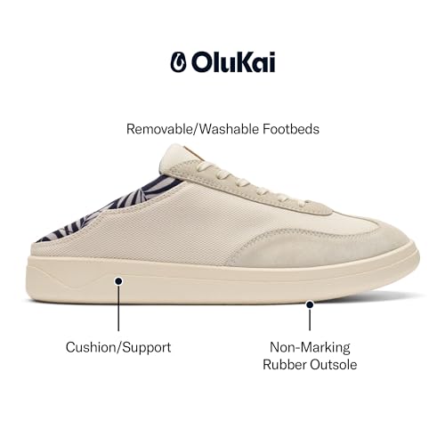 OluKai Punini Men's Everyday Sneaker, Classic Lace-Up Design & Countoured Footbed, Comfort Fit & Wet Grip Rubber Soles, Durable & Supportive, Off White/Aloha, 10 - image 5