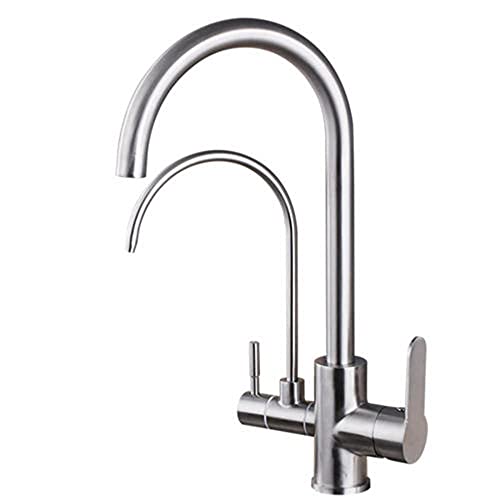 Robinet de cuisine cascade MOCHAMIK en acier inoxydable mitigeur 3 voies eau potable filtrée