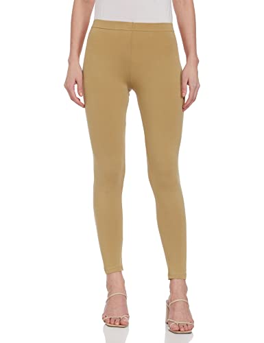 Image of GO COLORS Soft Cotton Stretch Cropped Leggings for Women | Breathable, Mid Rise
