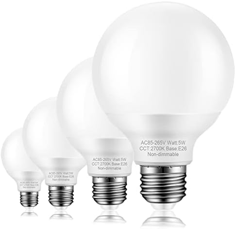 Marxlait 4 Pack Warm White Bathroom Light Bulbs, 60 watt Equivalent ...