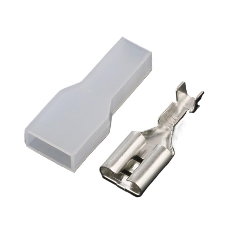 BYLSAGWHT 100Sets(200pcs) 6.3mm Female Crimp Terminal Wire faston Terminal DJ622-D6.3B Automotive Connector 0.2-0.75mm2