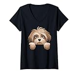 Photo Gallery donna simpatico havanese cucciolo sbirciando divertente havanese dog lover maglietta con collo a v Photo Gallery donna simpatico havanese cucciolo sbirciando divertente havanese dog lover maglietta con collo a v