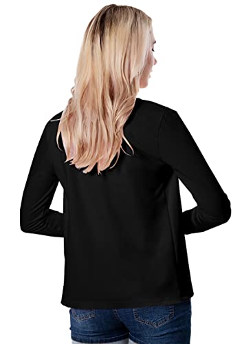 Image of YMING Womens Open Front Work Blazer Business Long Sleeve Jackets Solid Color Office Short Cardigans
