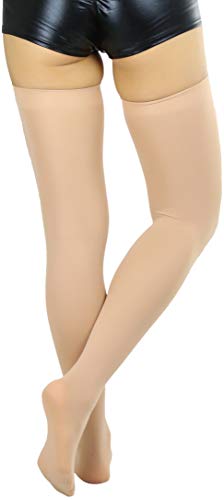 Image of ToBeInStyle Women's Nylon Thigh High Schoolgirl Opaque Stockings