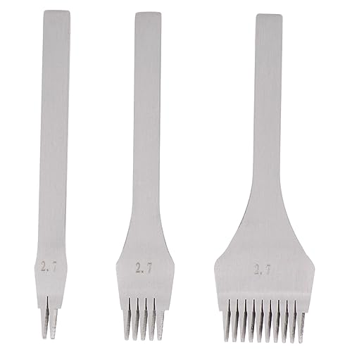 Angoily DIY Leather Punching Tools 2/5/10 Prong Craft Tools Smooth Handle for Easy Punching