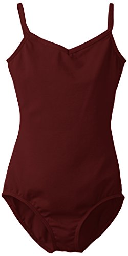 Capezio Big Girls' Classics V-Neck Camisole Leotard, Burgundy,Large (10-12)