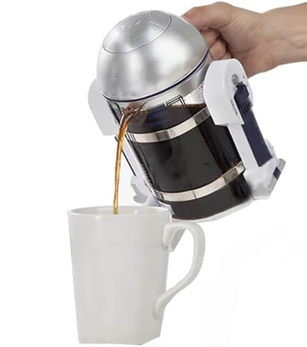 Cafetera portátil de prensa francesa – Máquina de café espresso de viaje con forma de robot, botella de café perforadora manual de 950 ml