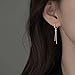 SLUYNZ 925 Sterling Silver Bead Ball Hoop Earrings for Women Teen Girls Minimalist Bar Hoop Earrings Dangle (C-Rose Gold)