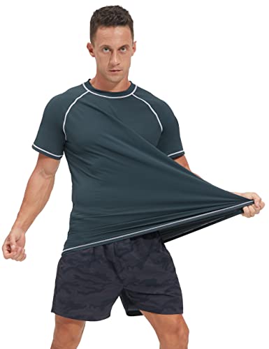 Image of Men's Swim Shirts Rash Guard UPF 50+ UV Sun Protection T-Shirt Quick Dry Fishing Beach T Shirts