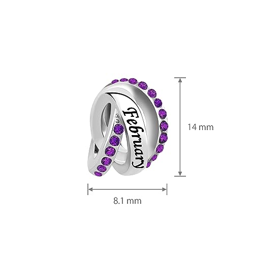 Image of LSxAB Birthstones Charms fits Pandora Bracelet for Women Happy Birthday to January-December Charm for Bracelet Necklace Pendant for Women Jewelry