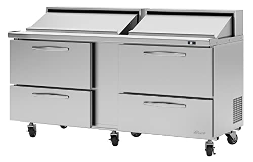 Turbo Air 4-Drawer Sandwich Salad Prep Table 23-CU.ft. PST-72-D4-N